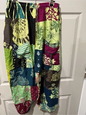 Multicolored Patchwork Harem Pants Boho Hippie Style